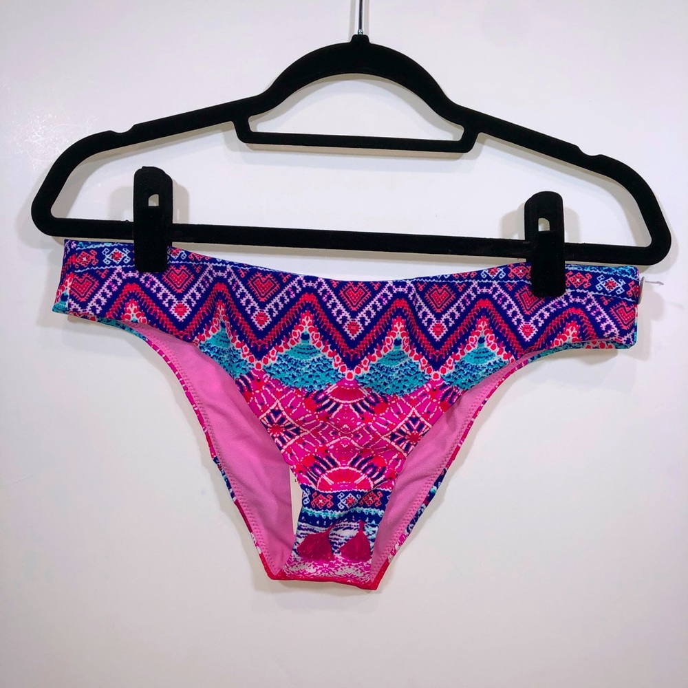NWT Raisins L blue/pink/aqua printed Cheeky Fit bikini bottom